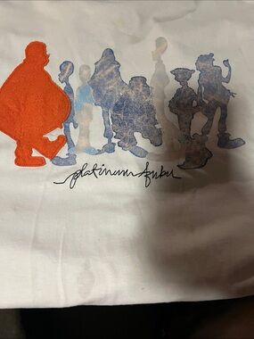 Platinum Fubu Men’s Short Sleeve Graphic Tee - White with Orange & Blue